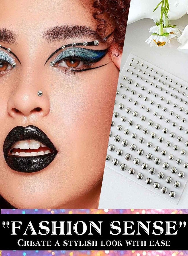 Gaahkai 1650PCS Fake Dermal Piercing Balls, Fake Eyebrow Peircings Stickers for Women Men, 10 Sheets - Image 5